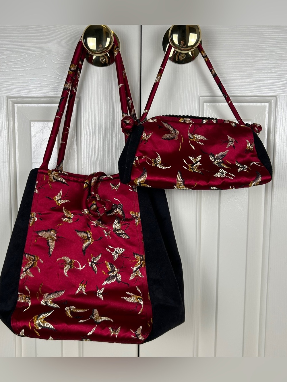 Vintage Oriental Style Butterfly Embroidered Purse Bundle